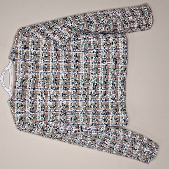 Avec Les Filles Tweed Boucle Jewel Detail Button Lady Blazer Size M - Picture 5 of 8